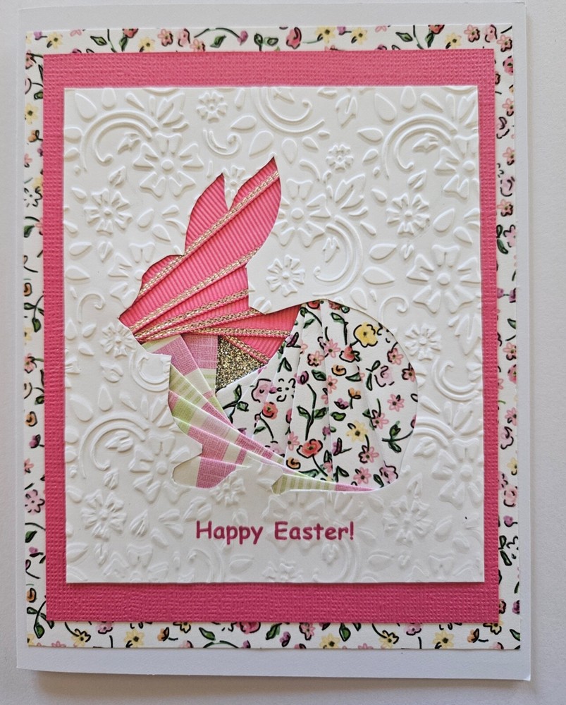Iris Fold Rabbit Easter Bunny Card 5" x 6.5"