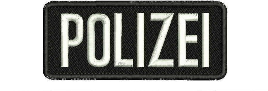 Polizei embroidery patch 2x5 hook on back