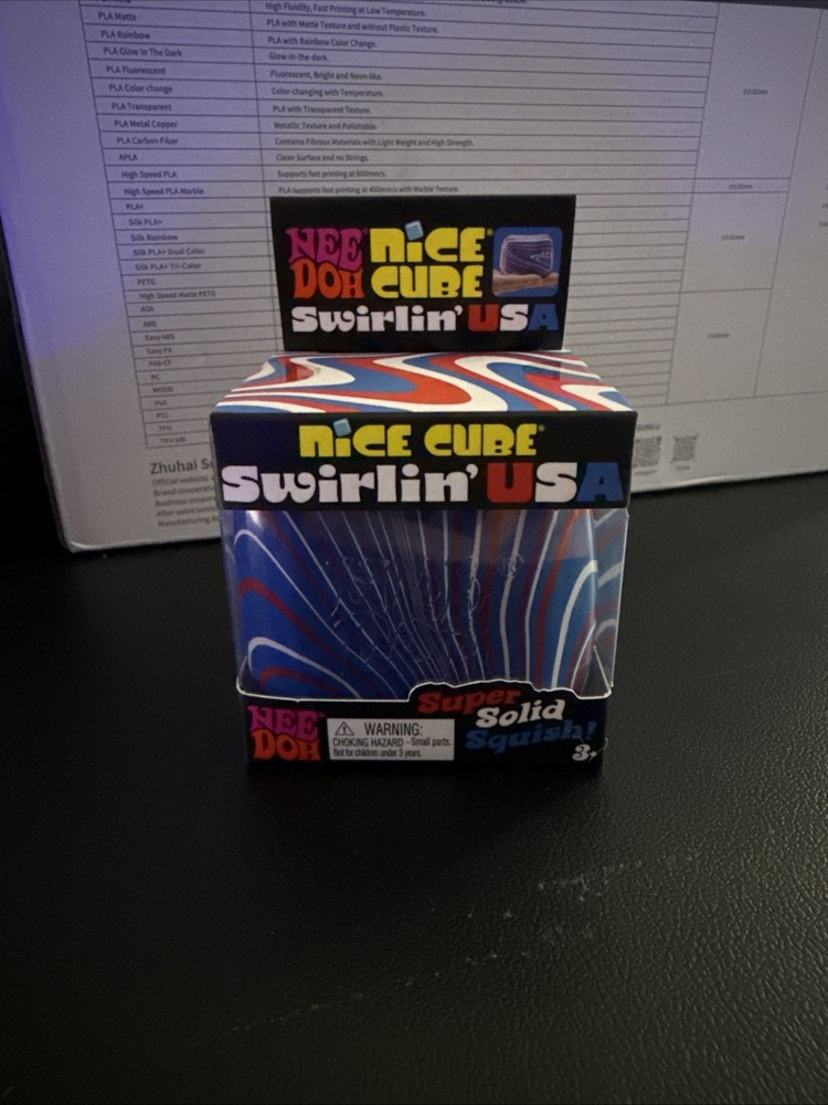 NEEDOH Nice Cube Swirlin' USA Super Solid Squish NEW