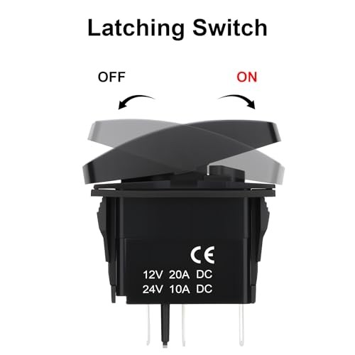 Interior Light Rocker Switch, On Off SPST 5 Pin Latching Switch, INTERIOR LIGHT