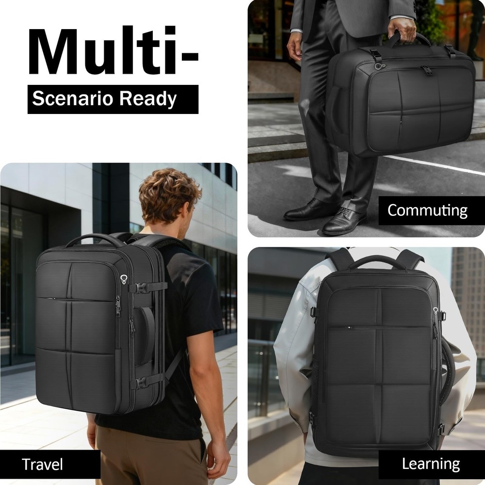 Travel Backpack For Men, Extra Large 50L Flight Approved Carry on Backpack, E...