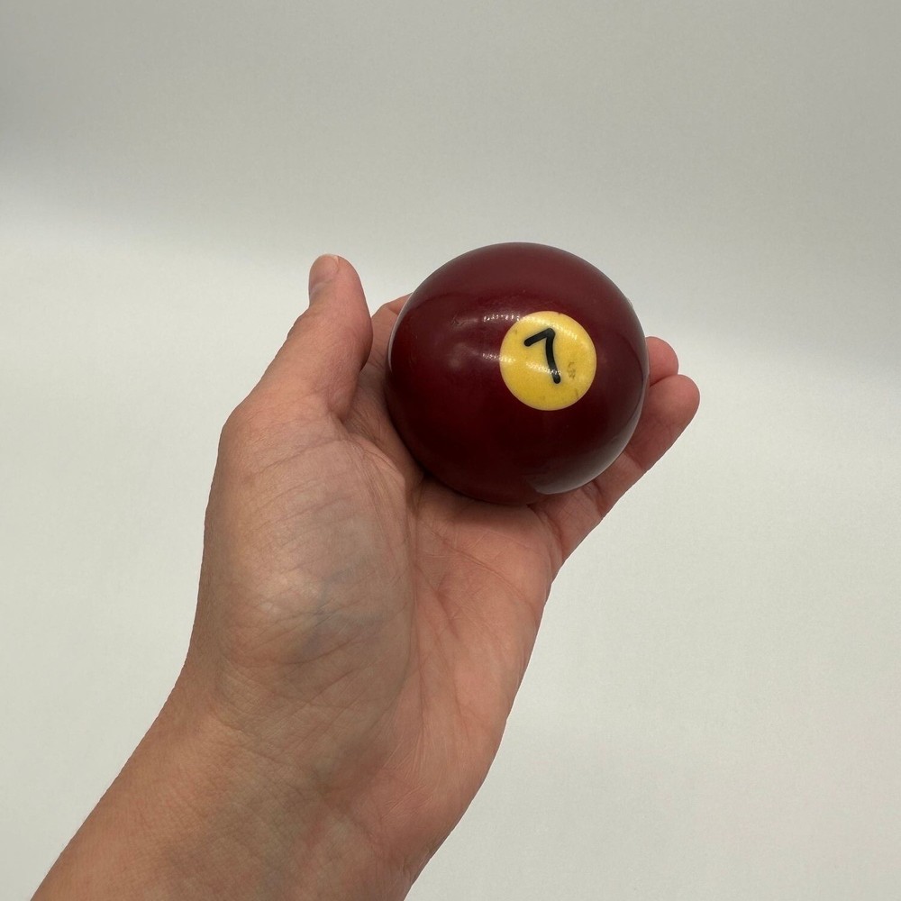 Vintage Billiard Ball Pool 7 Solid Red Replacement Table Game Man Cave Decor