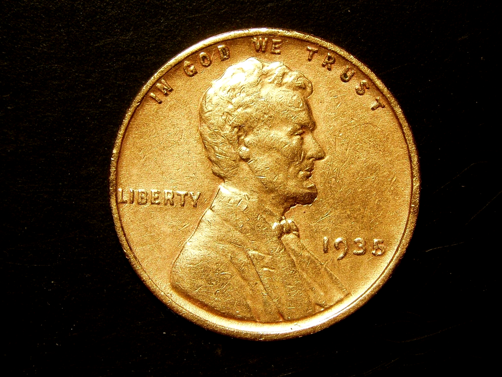 1935 CLEANED LINCOLN WHEAT CENT #6