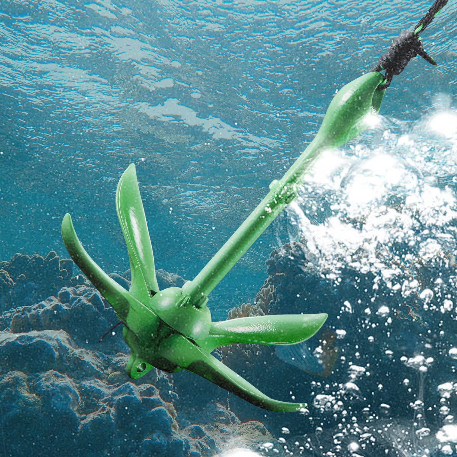 VEVOR Kayak Anchor Kit 3.5 lb Paddle Board Anchor Kit with 26.2 ft Rope and Buoy