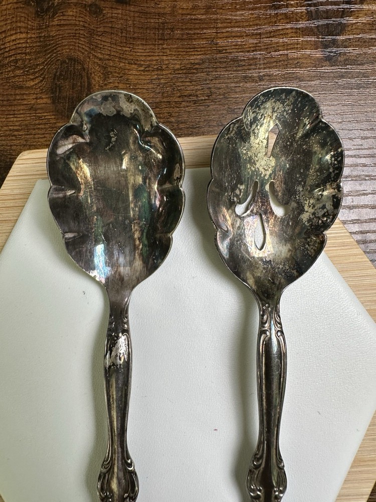 International Silverplate "Interlude" Pattern Sugar Spoons (1 is Slotted)