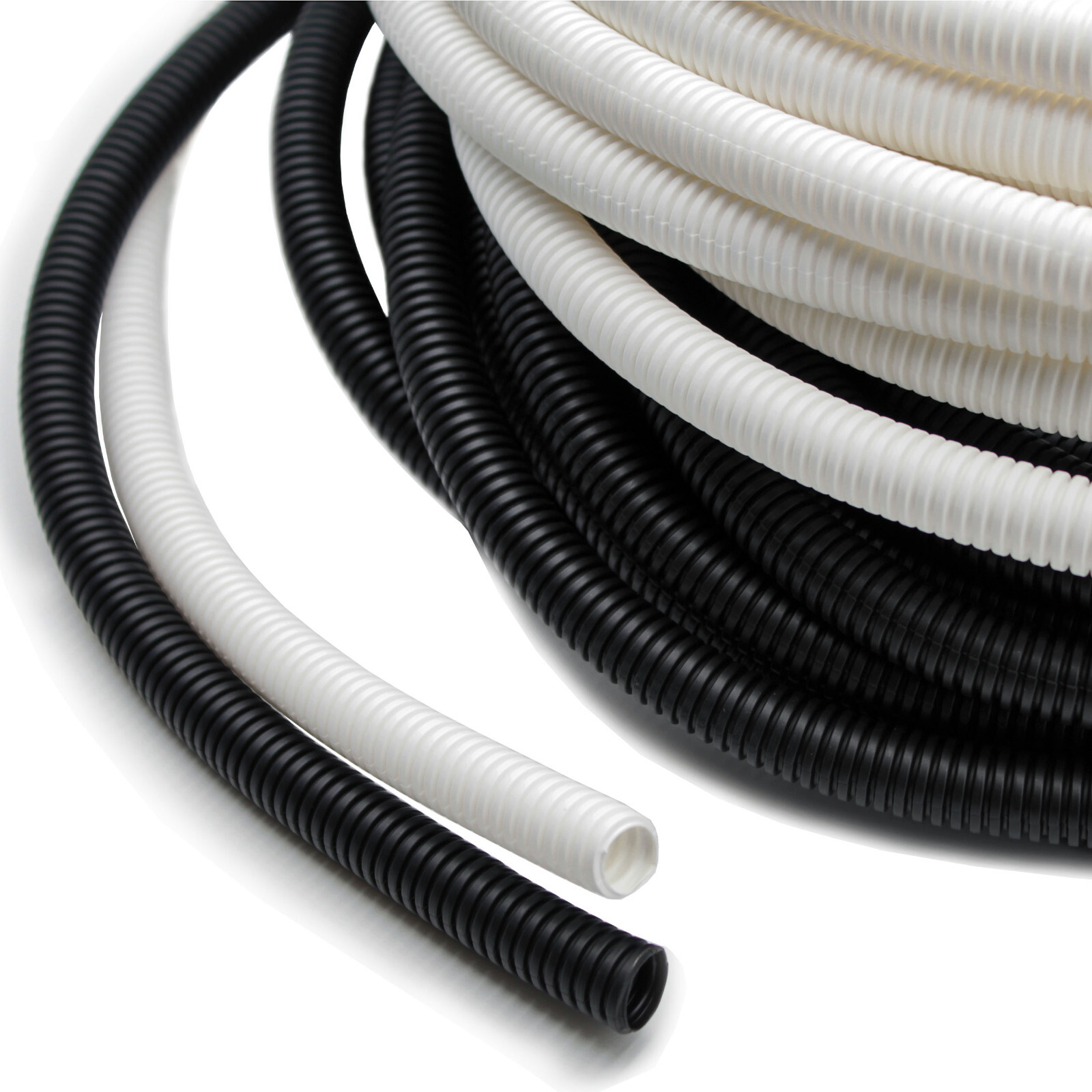Flame Retardant Non-Split Polypropylene Wire Loom Tubing - Sizes from 1/4" to 2"