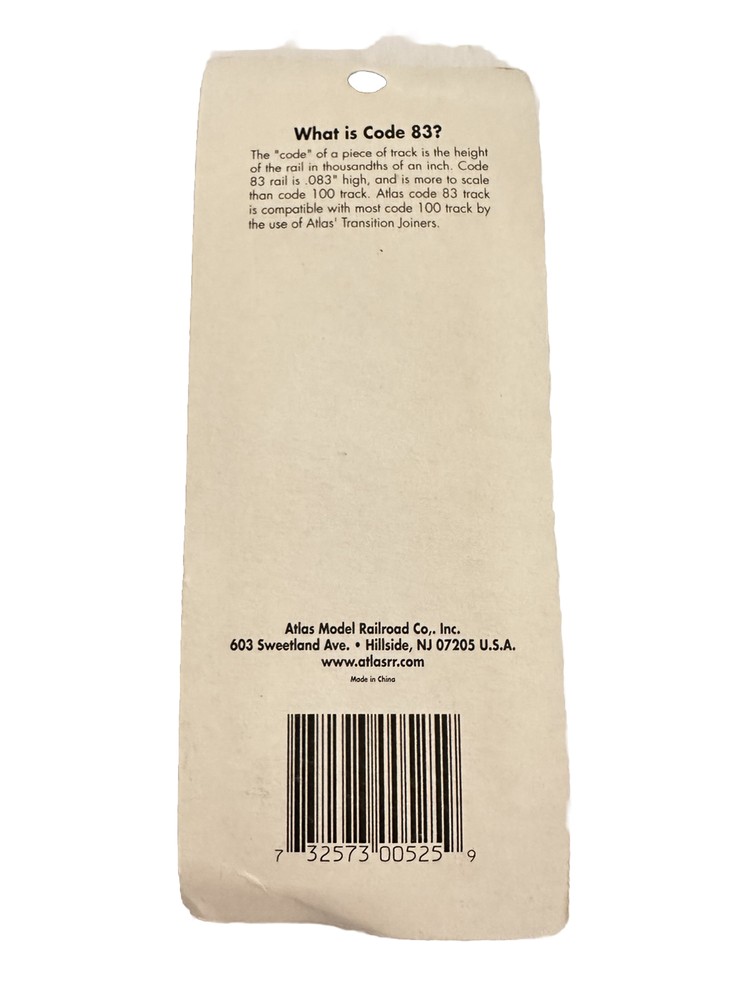 Atlas #525 HO Code 83 2" Straight