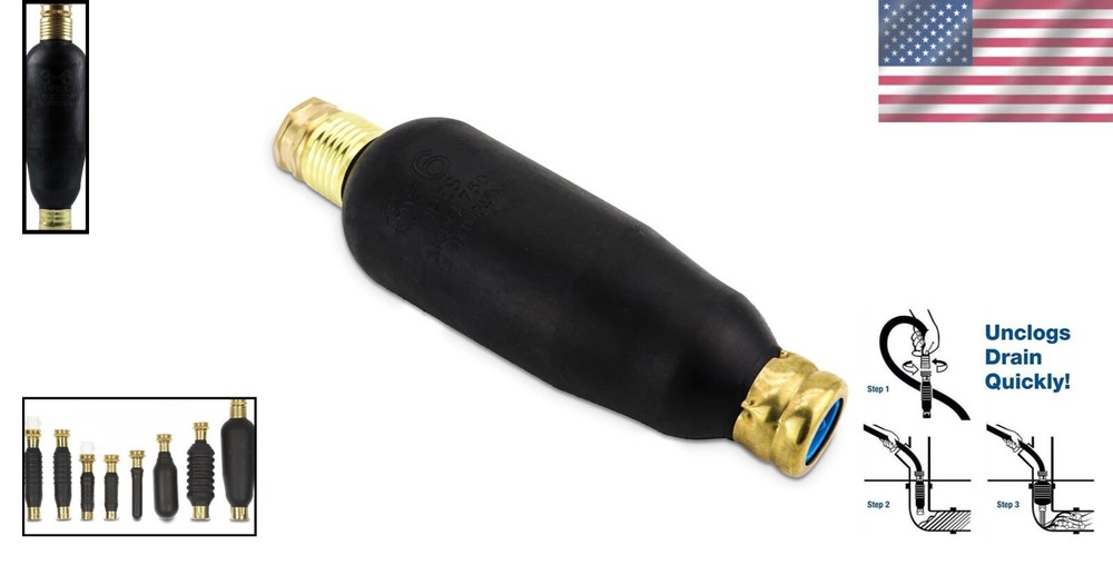 Compact Water-Powered Drain Cleaner - Clears Main & Basement Lines Effortlessly