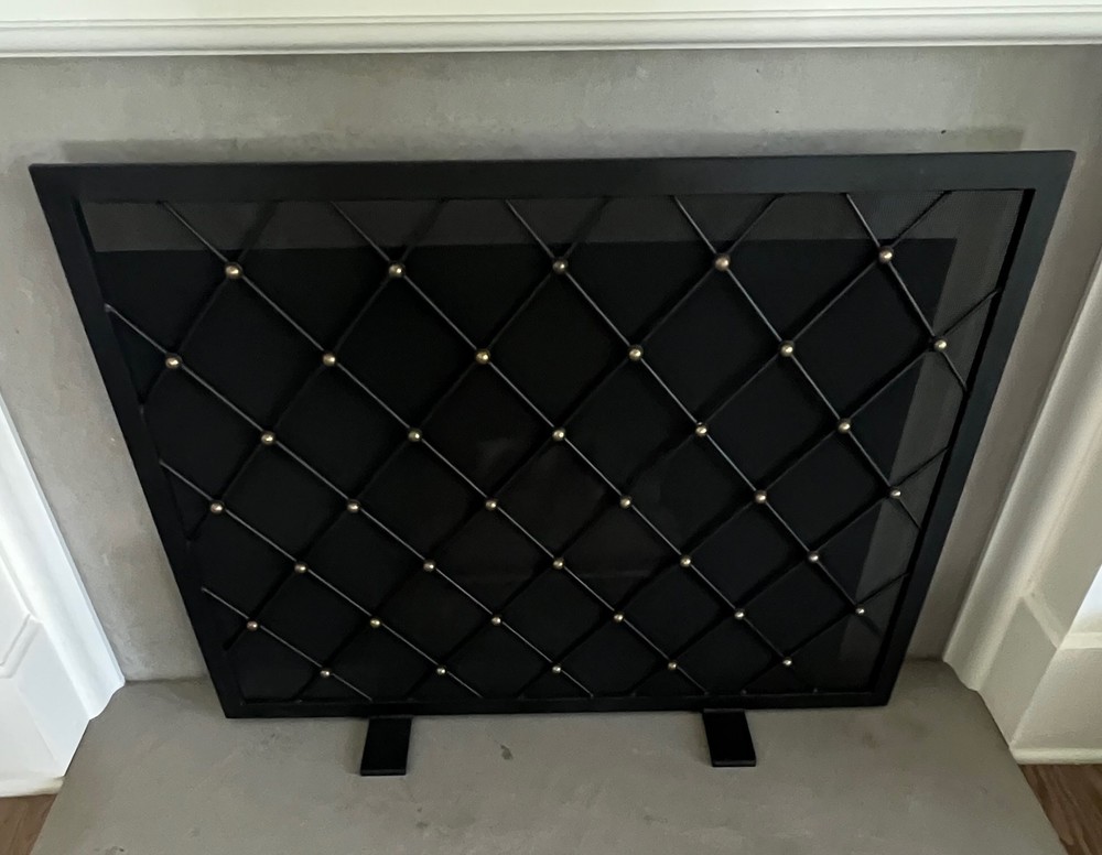 Bravura Fireplace Screen - Black Iron Finish