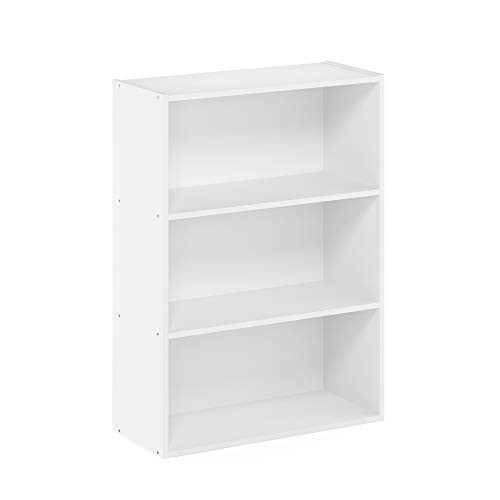 Pasir 3-Tier Open Shelf Bookcase, Plain White