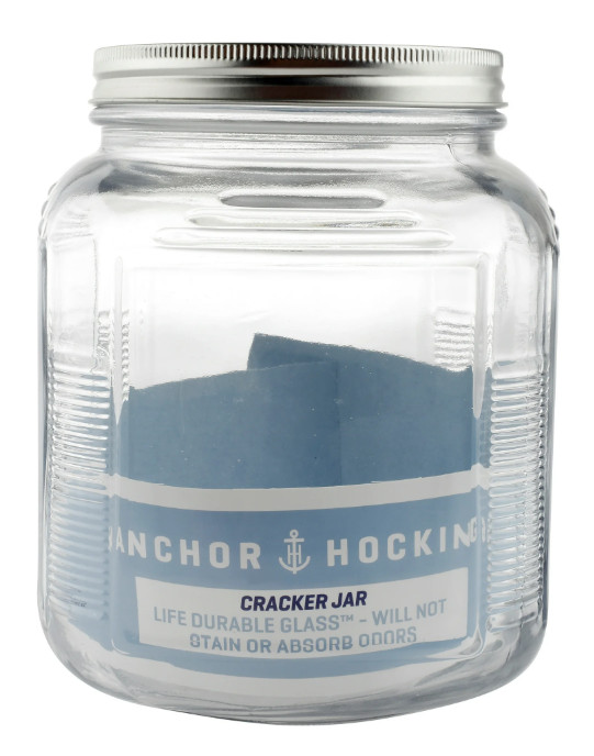 Anchor Hocking Glass Cracker Jar with Lid, 2 Quart