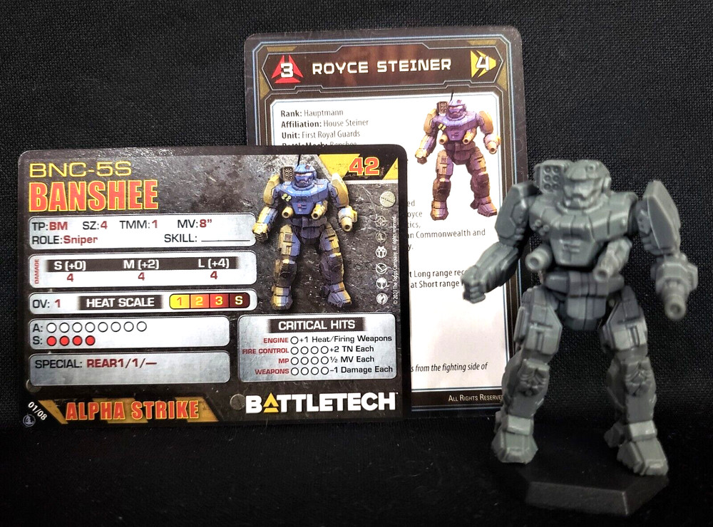 Battletech Banshee Mech + Pilot Cards Alpha Strike Inner Heavy Lance Catalyst