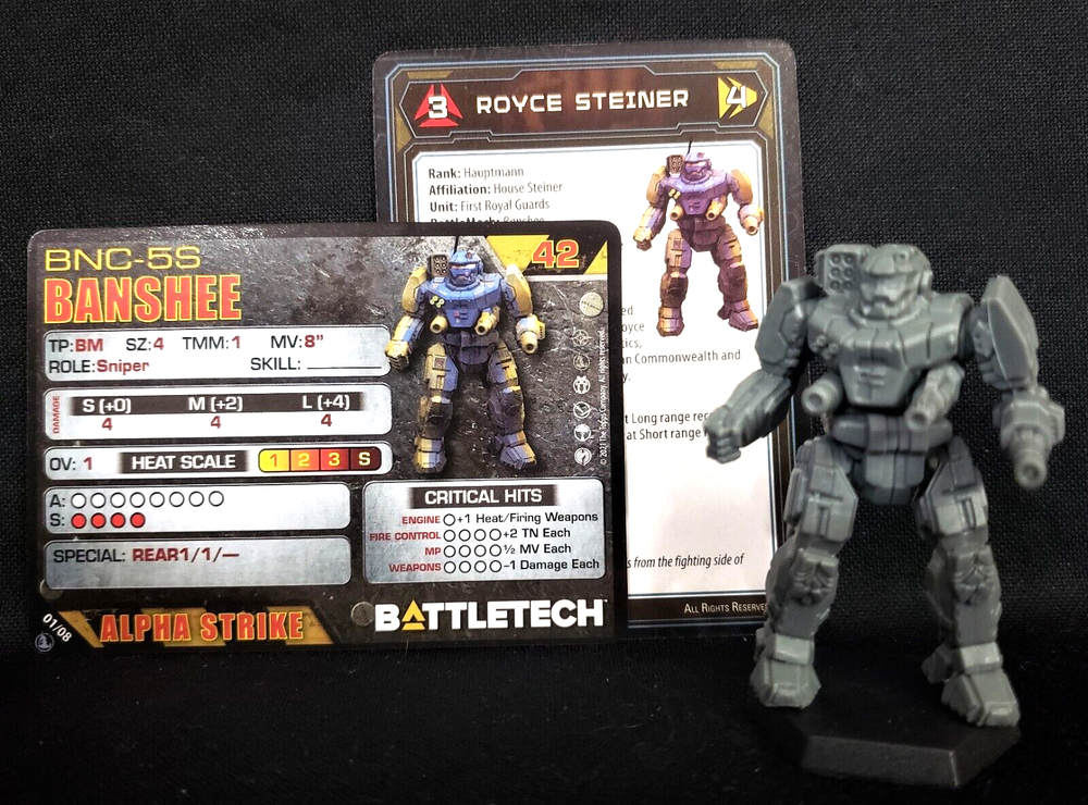 Battletech Banshee Mech + Pilot Cards Alpha Strike Inner Heavy Lance Catalyst