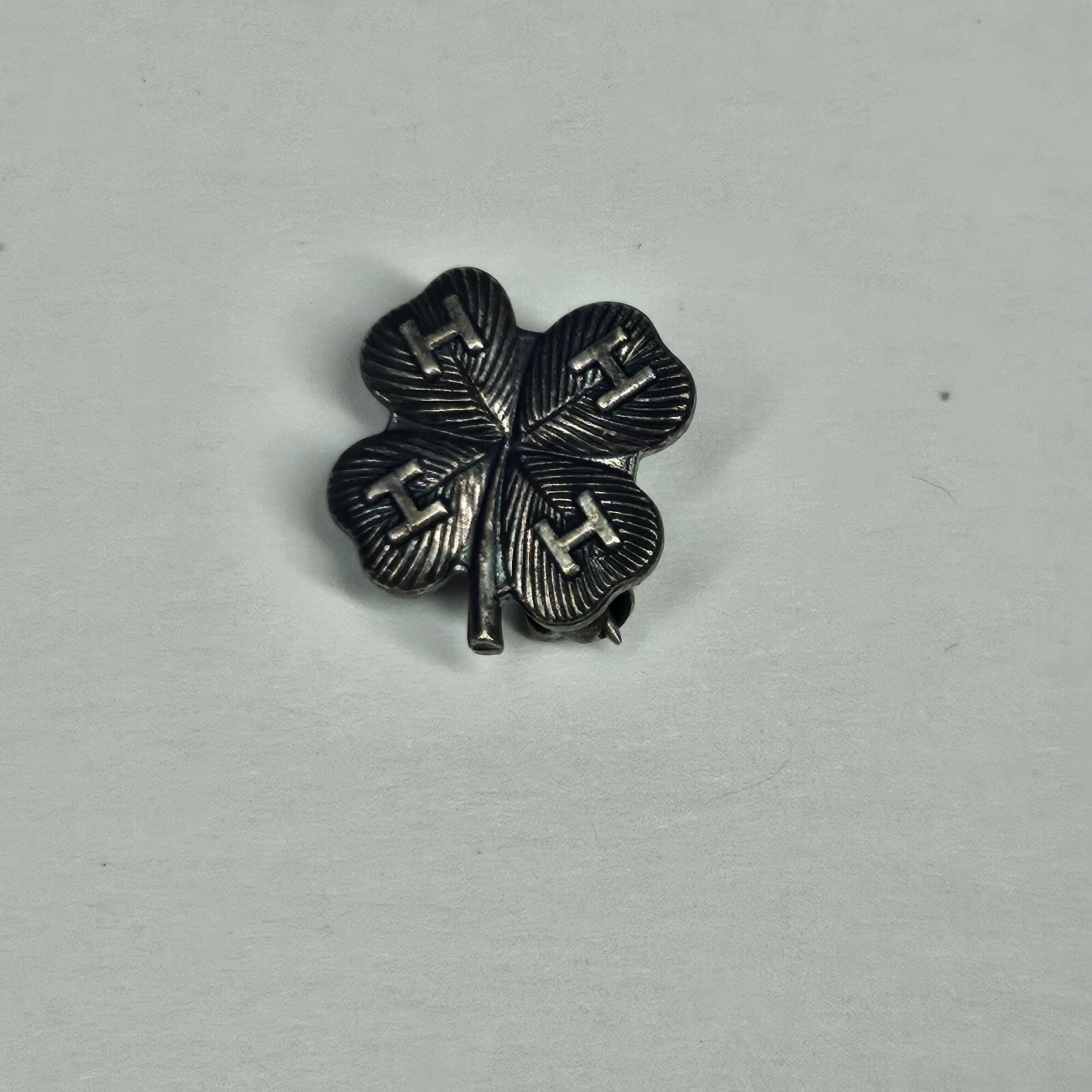 4H Lapel Pin 4 Leaf Clover Sterling Silver Vintage