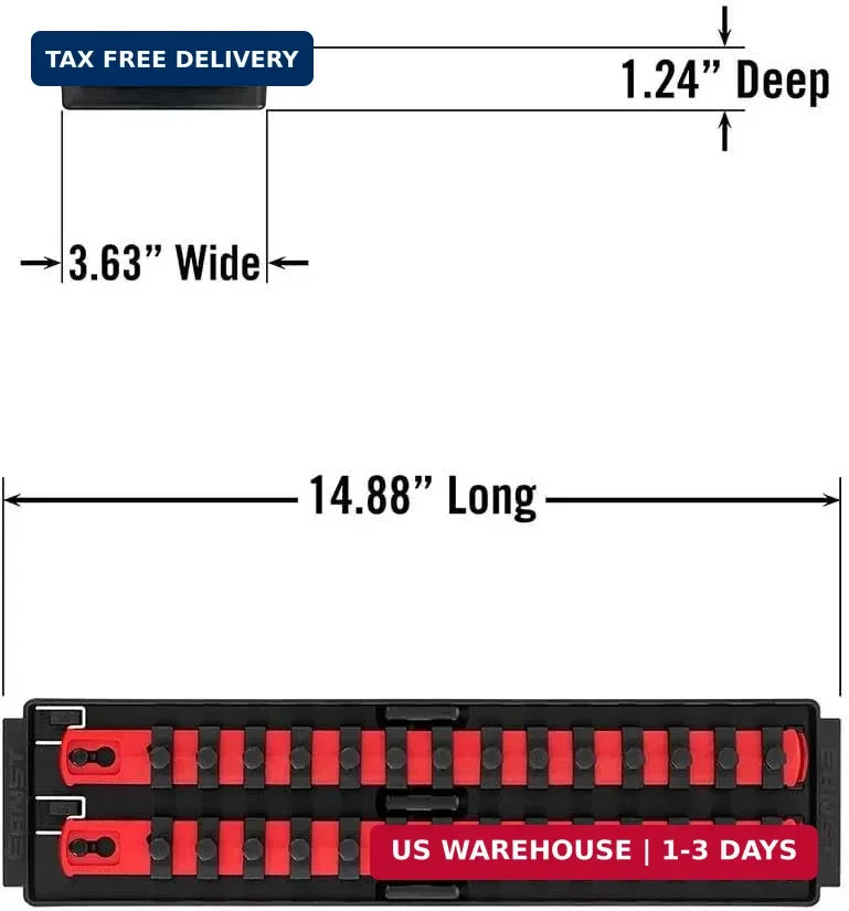 Ernst Mfg. 8493 RD Socket BOSS Tray High-Density System with (2) Red 13" Socket