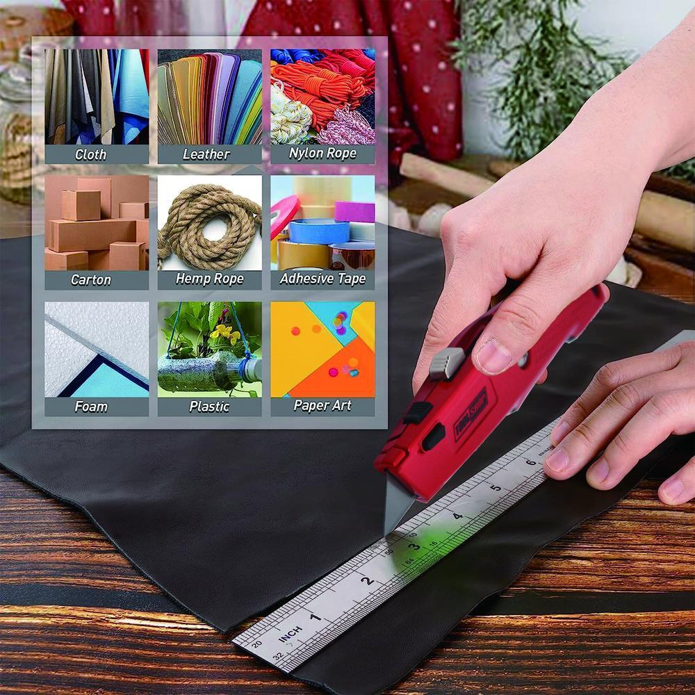 3 Piece Retractable Utility Knife, Snap Off & Scraper Set - Includes 28 Blades