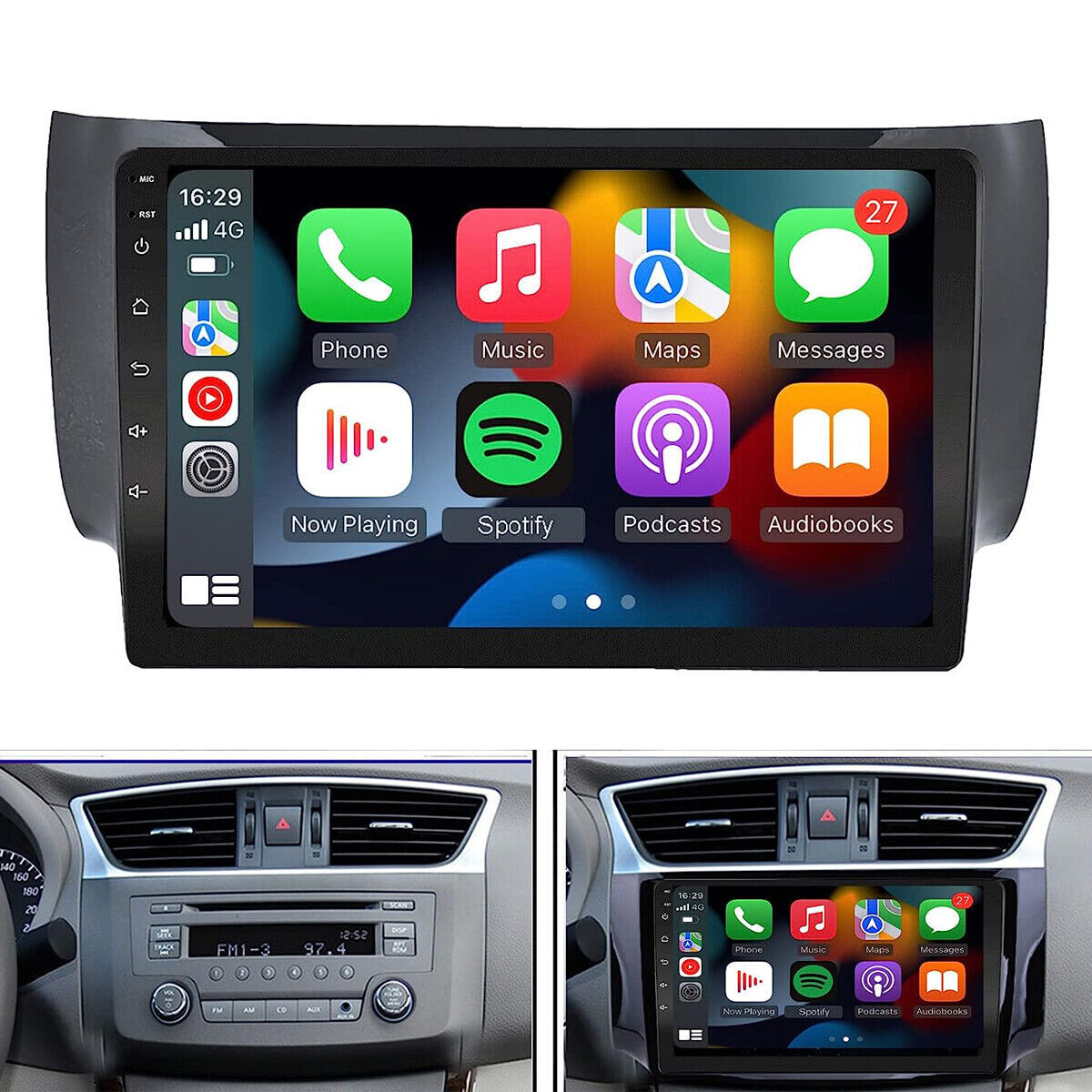 Apple Carplay For Nissan Sentra 2016-2019 Android 15.0 Car Stereo Radio GPS Navi
