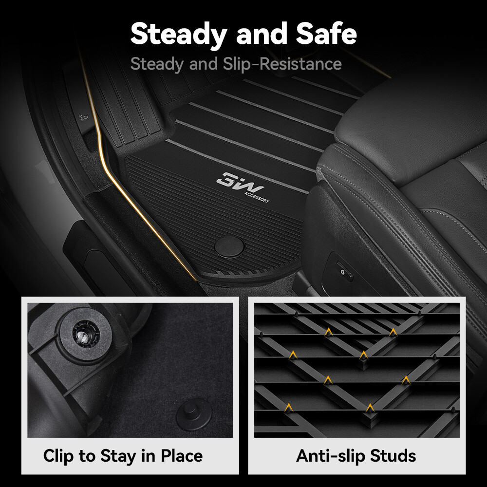 3W Floor Mats For Chevy Silverado / GMC Sierra Crew Cab 2019-2024 Weather Liner