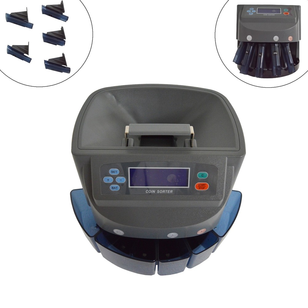 Coin Counter Automatic Electronic Counting Commercial Sorter Machine 110V