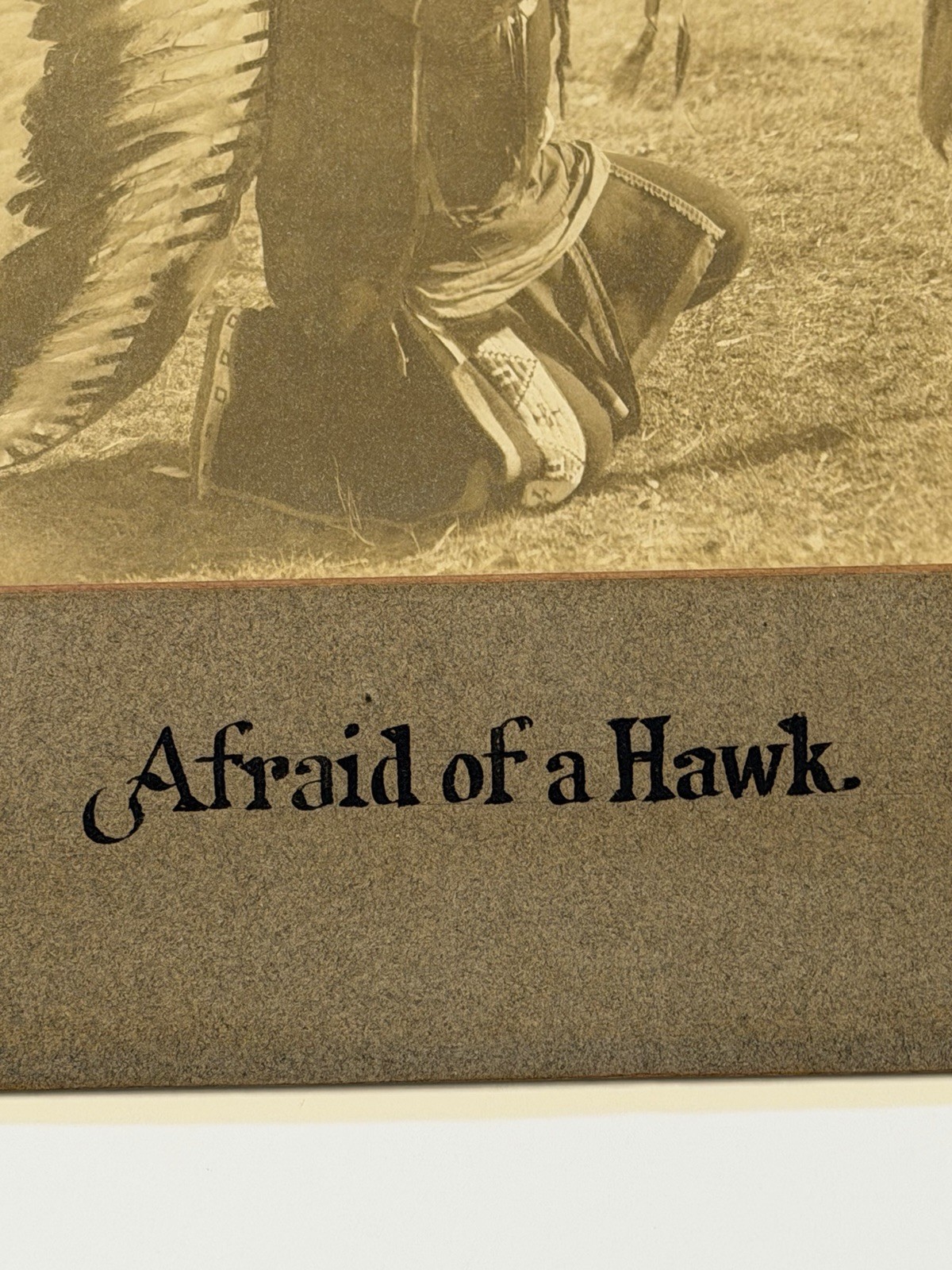 Vintage Native American Photo: Afraid of A Hawk; Cabinet Card; Early 1900s