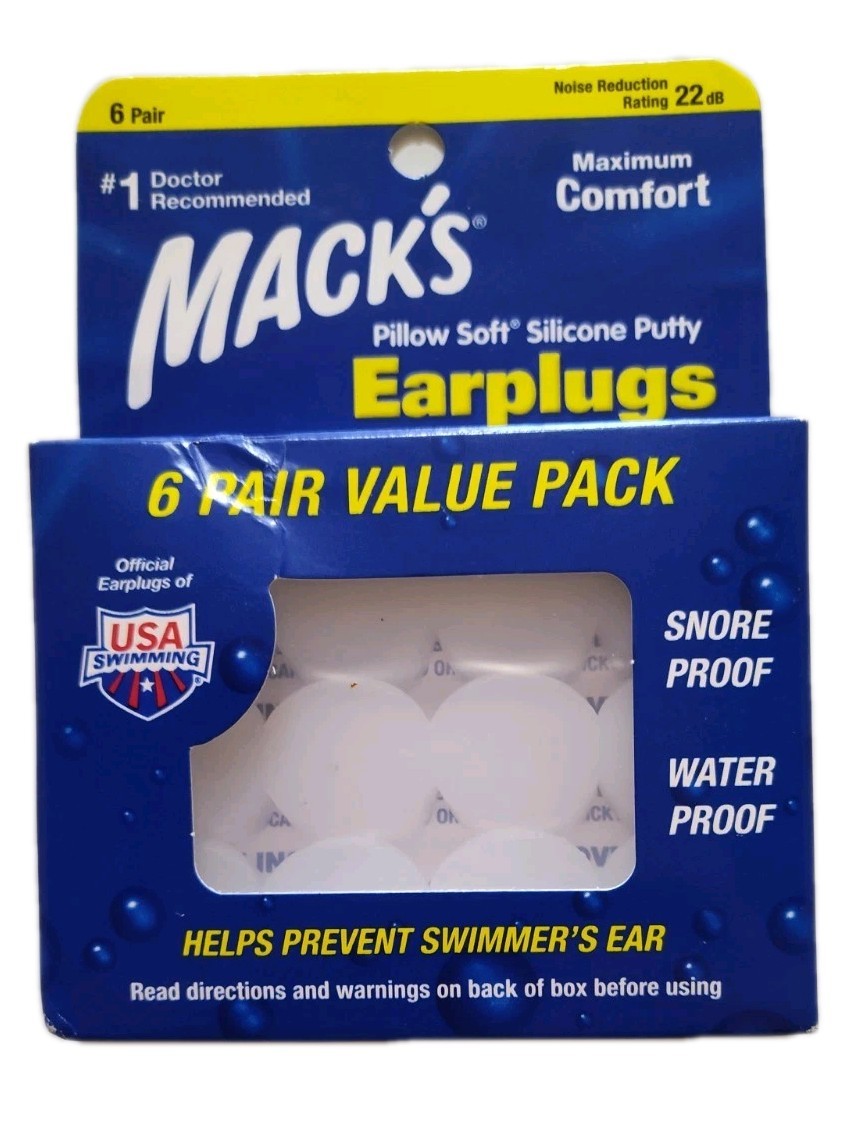 Mack'S Pillow Soft Silicone Earplugs 6 Pr Value Pack Original Moldable Non-Toxic