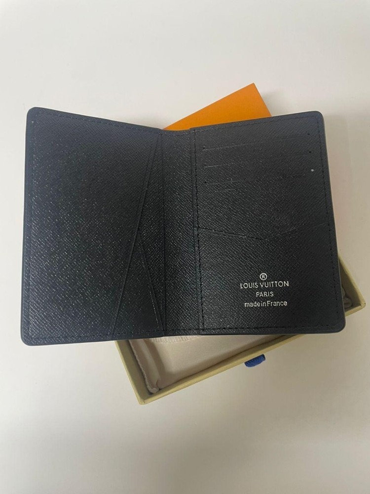 LV Louis Vuitton Pocket Organizer Monogram Eclipse Black