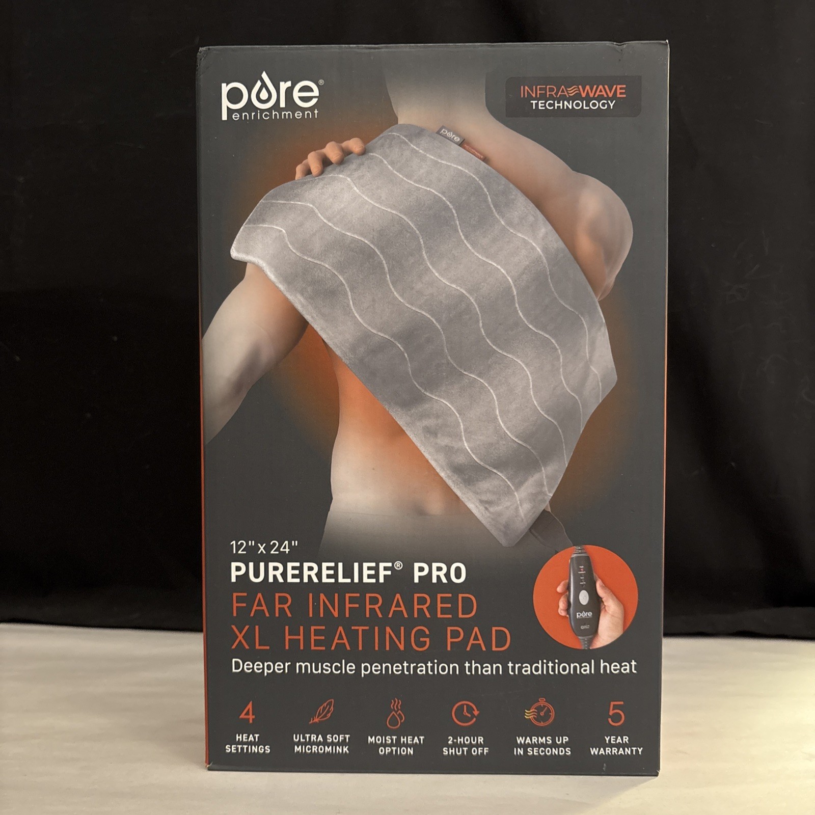 Pure Enrichment FAR Infrared XL Electric Heating Pad PureRelief PRO - 12" x 24"