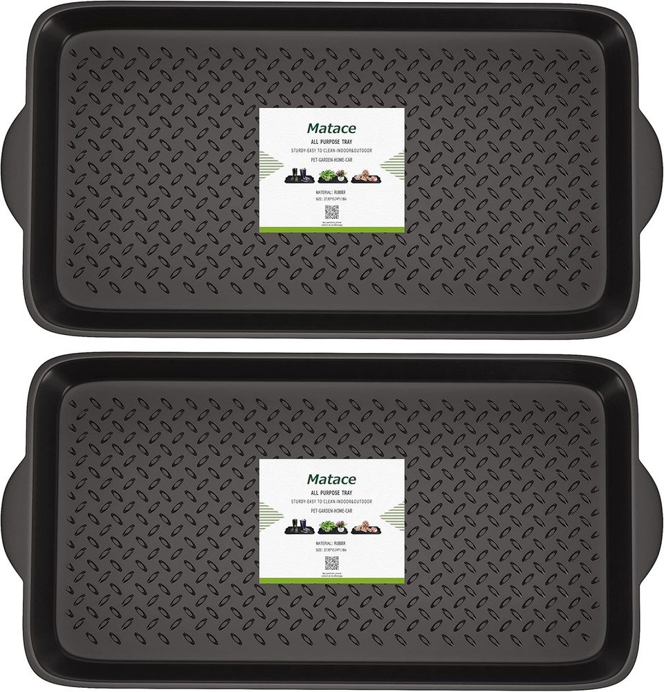 Matace 2 Pack Rubber 29.5" x 15.7" x 1.2" (2Pack ), Black