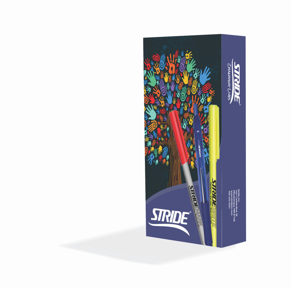 StrideMark Permanent Marker, Fine Point, Blue Ink. 12/Pack, #27002