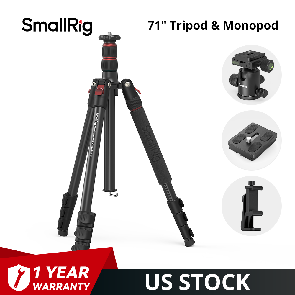 SmallRig 72" Camera Tripod Monopod with 36mm 360° Metal Ball Head 16-72 inches