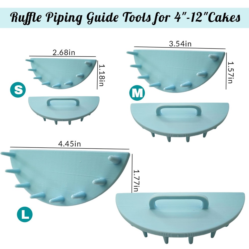3 PCS Cake Arch Guide Tools,Ruffle Piping Guide,for Evenly Spaced Piping for ...