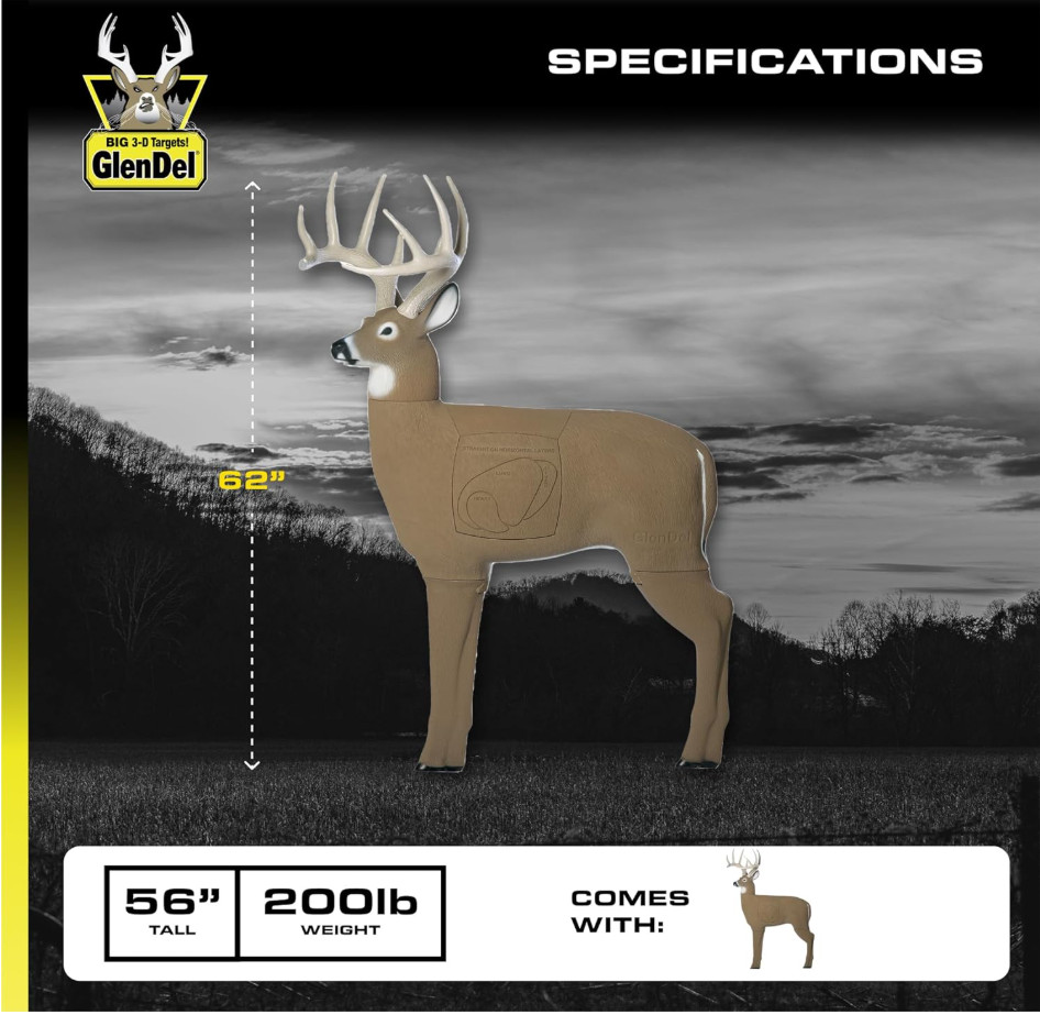 Buck 3D Archery Target with Replaceab Insert Core, GlenDel Buck w/4-sided Insert
