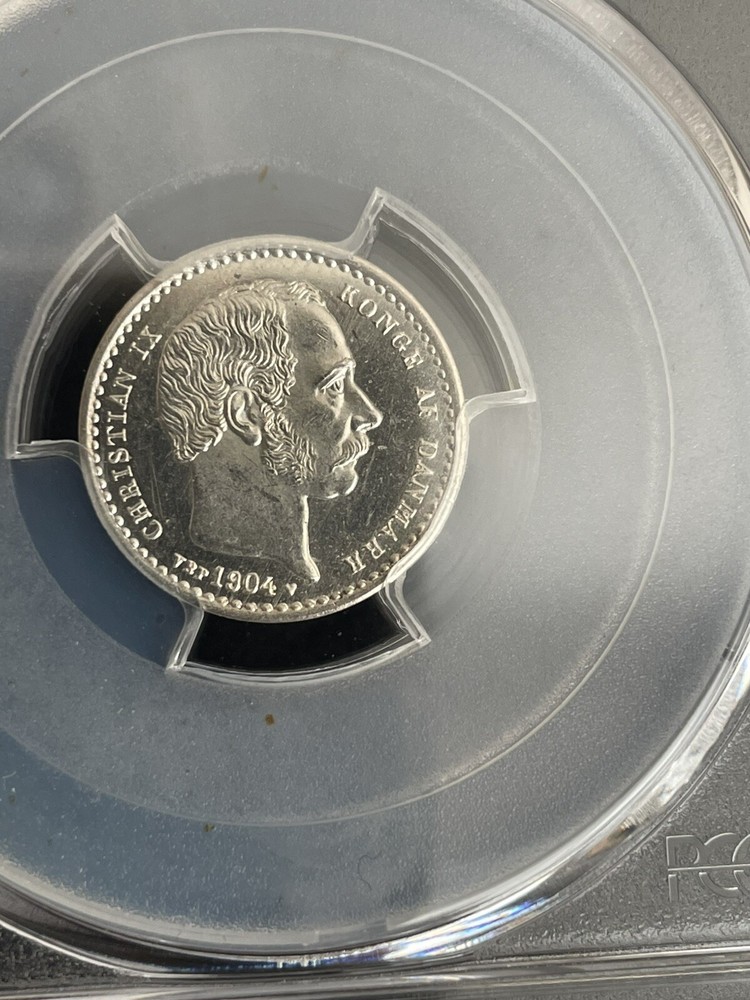 DENMARK 1904 25 ORE GEM SEMI-PROOFLIKE PCGS MS64