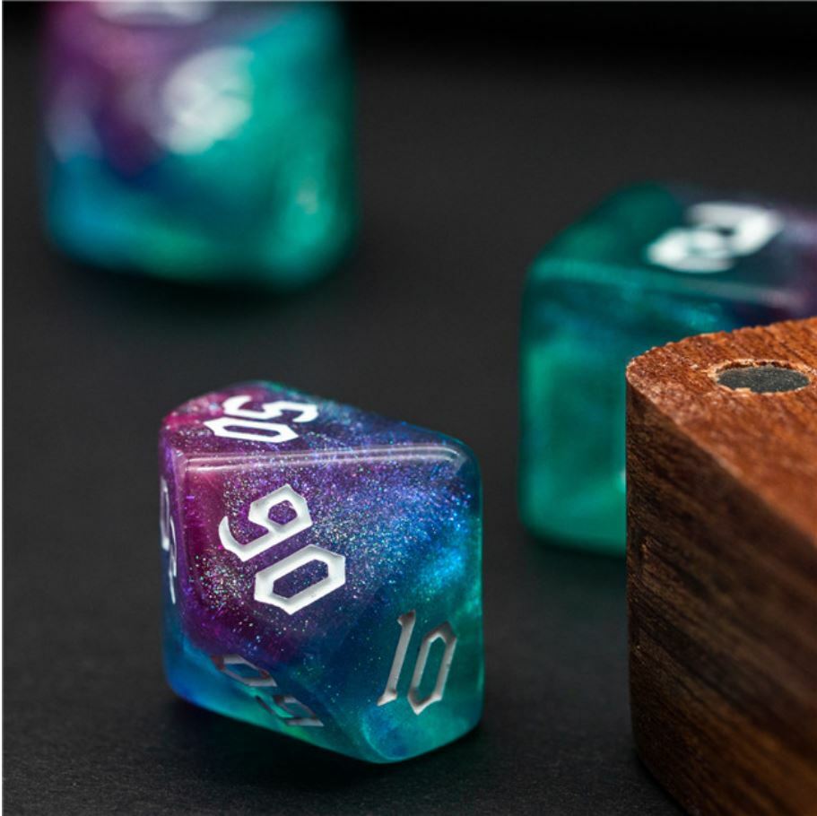 Aurora Borealis 7 Dice Set Poly RPG DnD Dungeons Dragons AD&D Pathfinder d20