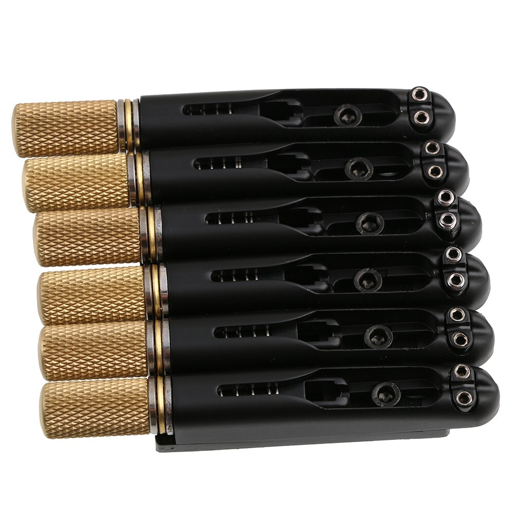 Set 6 String Headless Guitar Bridge & Brass String Lock