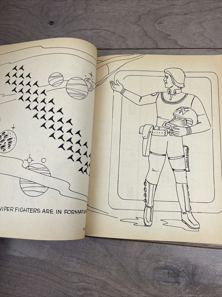 BATTLESTAR GALACTICA - ACTIVITY BOOK - 1978 Universal City Studios Some Coloring
