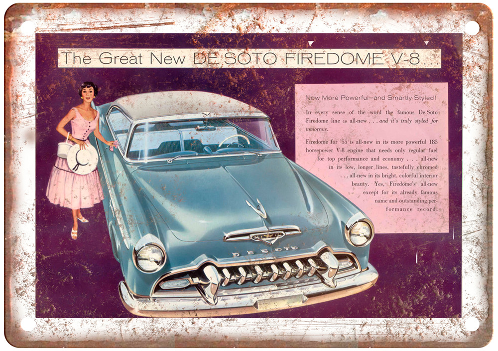 1955 Vintage DeSoto Auto Advertisement Retro Look Reproduction Metal Sign A14126