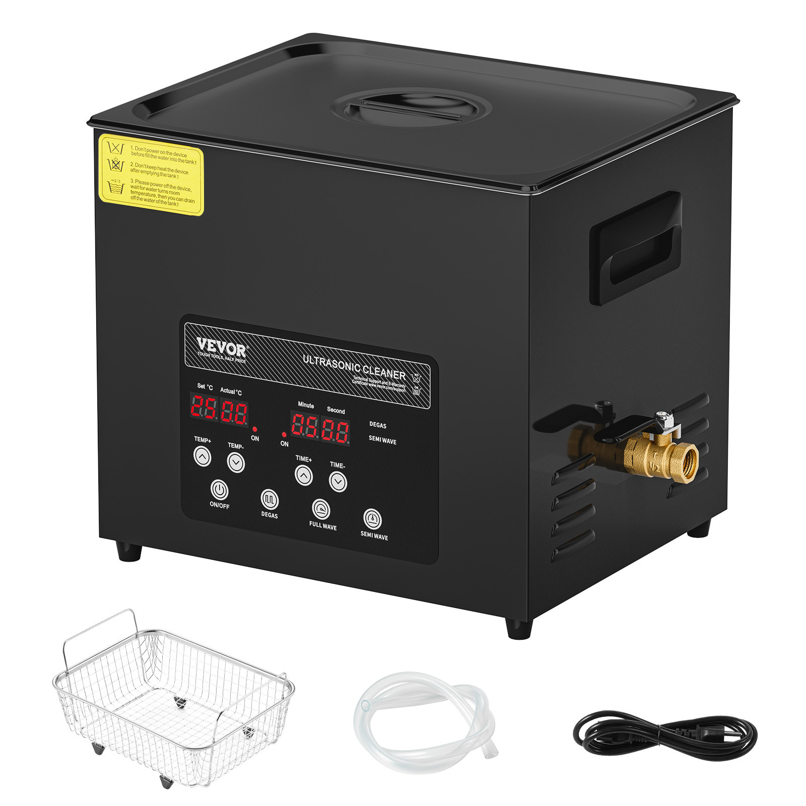 VEVOR 10L Ultrasonic Cleaner Cleaning Machine with Basket Heater and Timer 240W