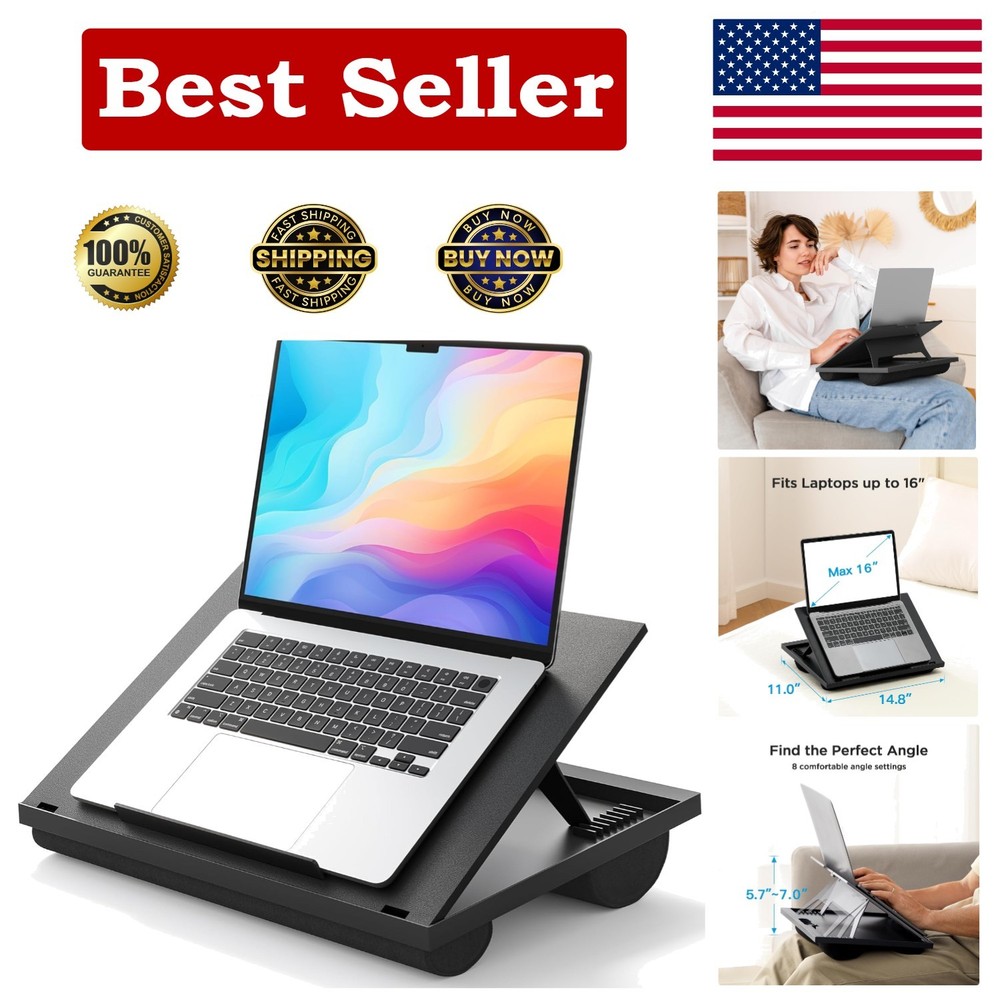 Multifunctional Adjustable Lap Desk for Easy Work Anywhere - Fits 15.6 Laptops