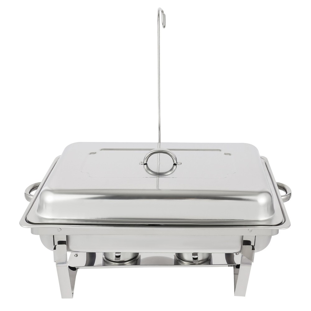 Foldable Frame Stainless Steel Buffet Set, 4.76 Quart(Each), Silver
