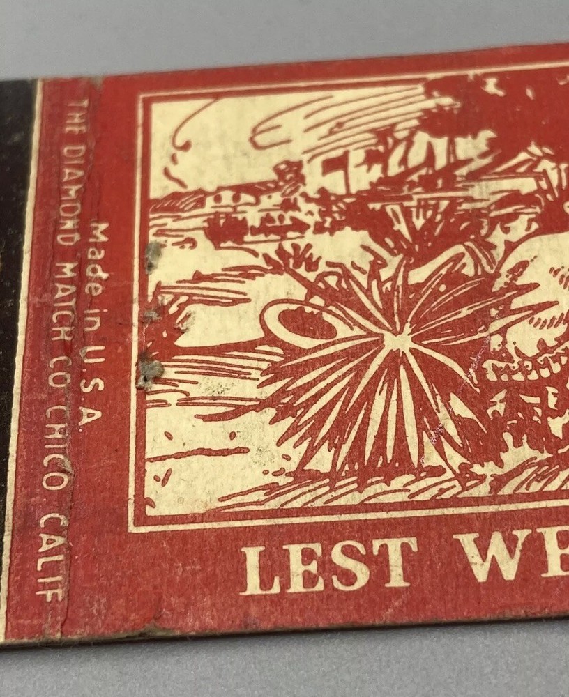 WW2 United States Army Lest We Forget Wake Island Wartime Match Case