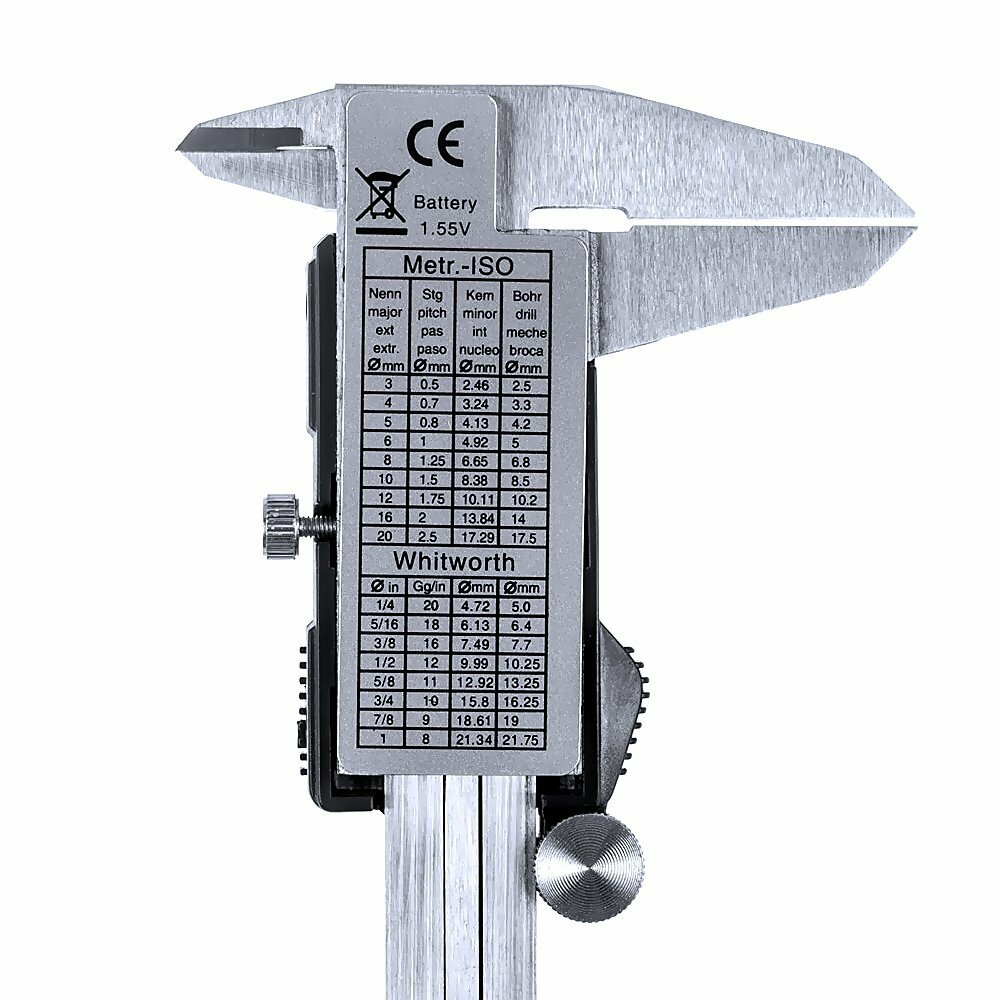 Steel 6-Inch Digital Caliper with Extra-Large LCD Screen with Battery and Case