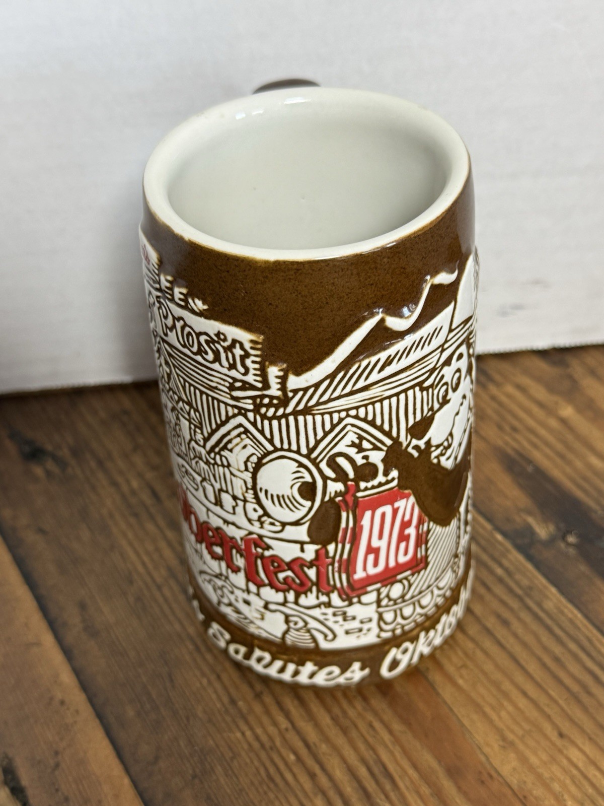 Vintage Hamm's Beer Stein Mug 1973 Oktoberfest Salutes Ceramarte Brazil Bear (C)