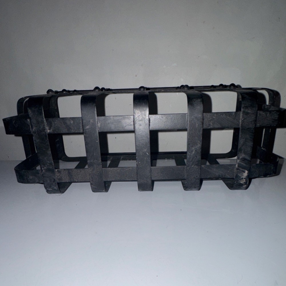 Black Metal Rectangular Basket with Handle, Durable Indoor Décor