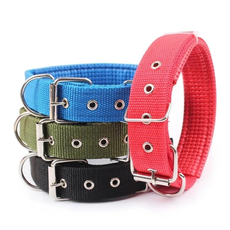 Adjustable Nylon Dog Collar for Small Medium Large Dogs Stylish Solid Pet Collar
