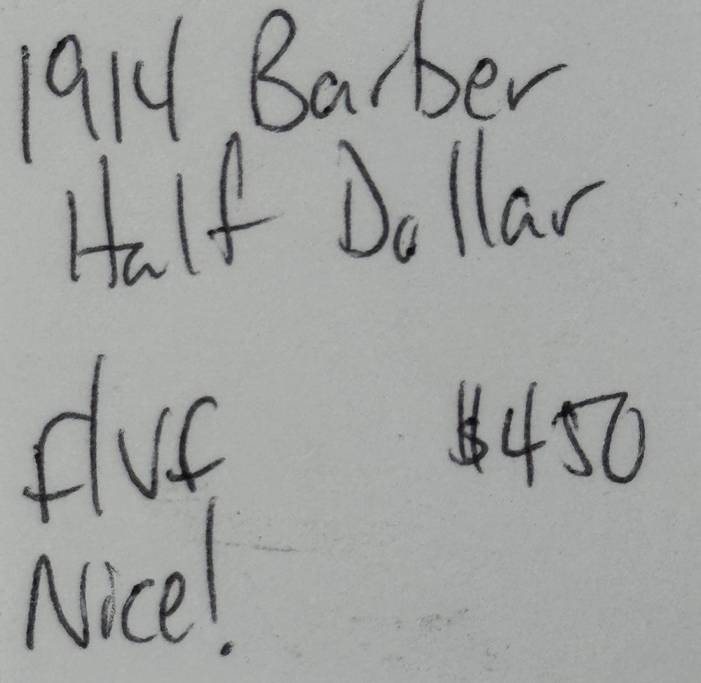1914 BARBER HALF DOLLAR F/VF NICE!