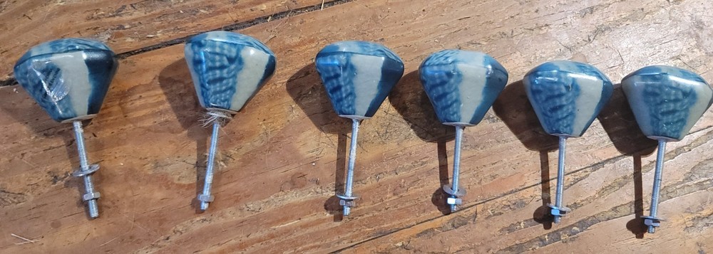 6pc Blue Agate Knobs Cabinet Knobs Drawer Knobs Etc