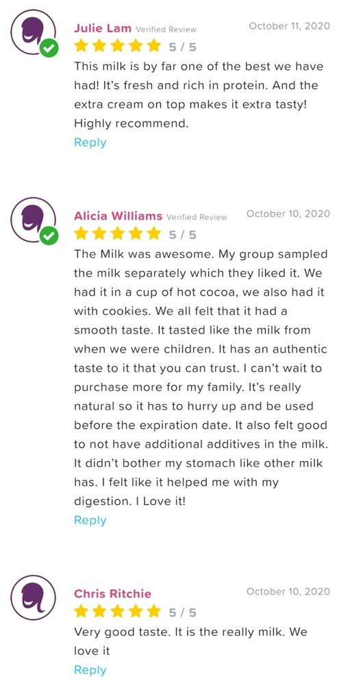 Alexandre Organic Milk A2/A2, Cream Top, Flash Pasteurized