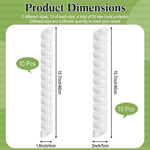 20 Pcs Tree Protectors 2 Size Plastic Spiral Tree Guard Tree Trunk Protector