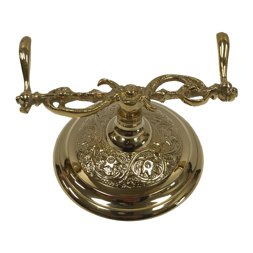 3-1/2" Ornate Solid Polished Brass Writing Pen Holder with Bone Handle Nib Pen